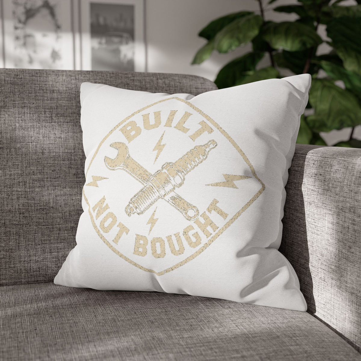 Built Not Bought Decorative Pillowcase Milo Bailey Dog Dad Mom — Mechanic & Auto Enthusiast Throw Pillow Cover