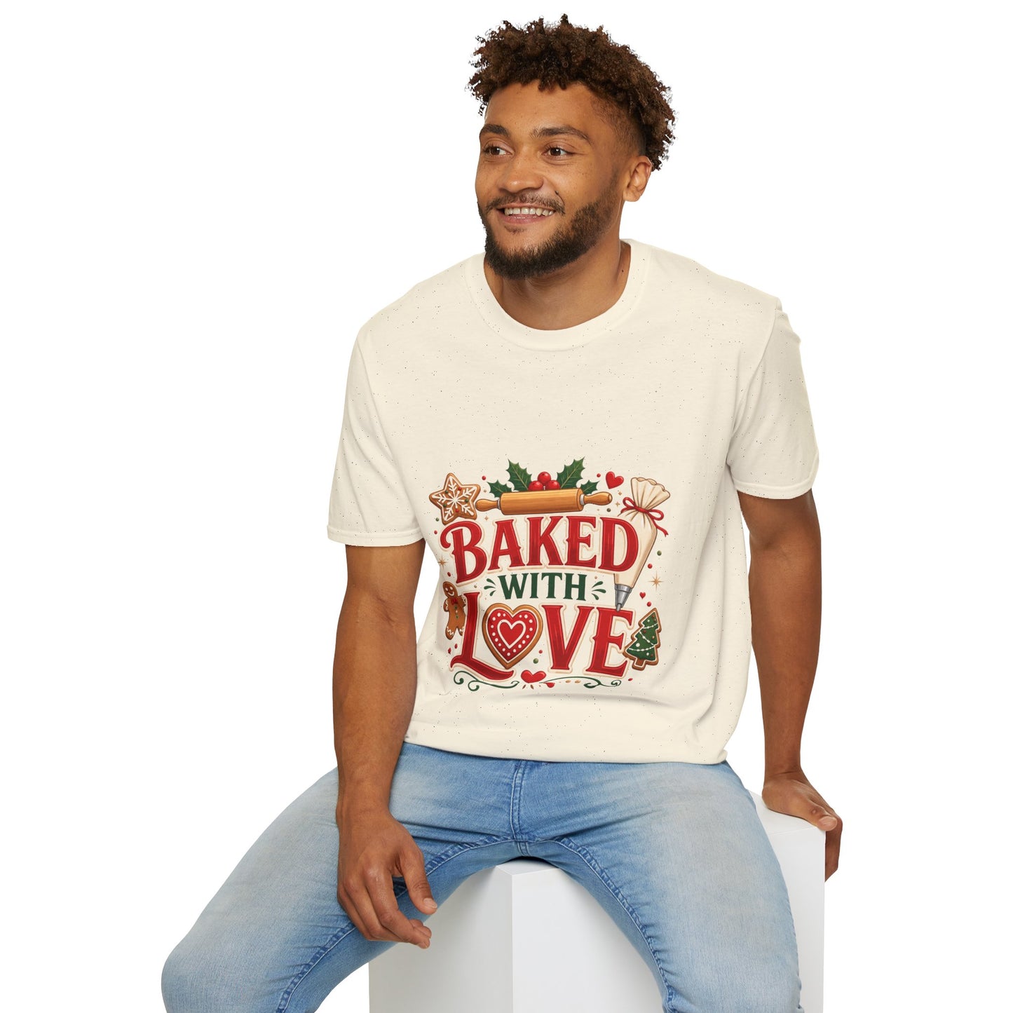 Baked With Love T-Shirt — Holiday Baking Christmas Cookie Chef Tee