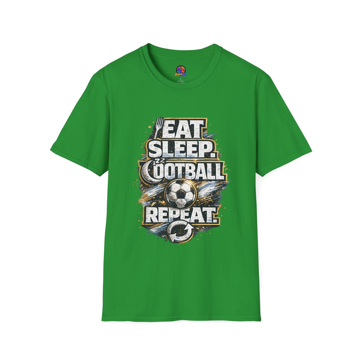Football 'Eat Sleep Football Repeat' T-Shirt — Vintage Soccer Fan Tee