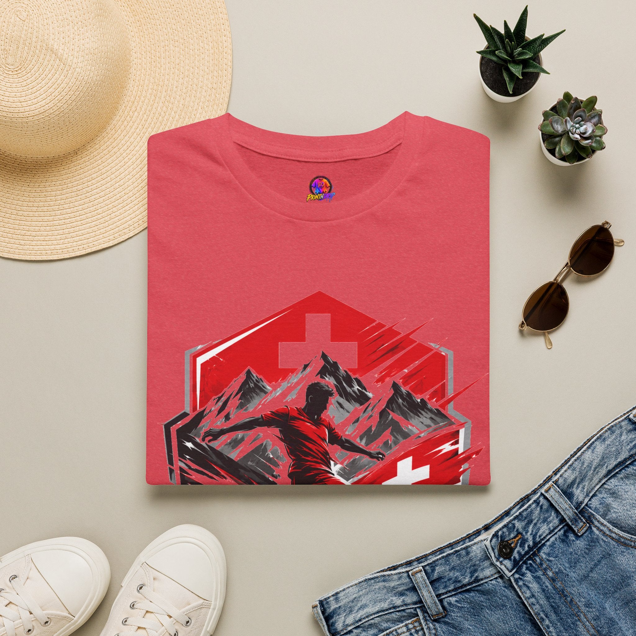 Switzerland Alpine Strike T‑Shirt – Swiss Mountain Ski & Snowboard Graphic