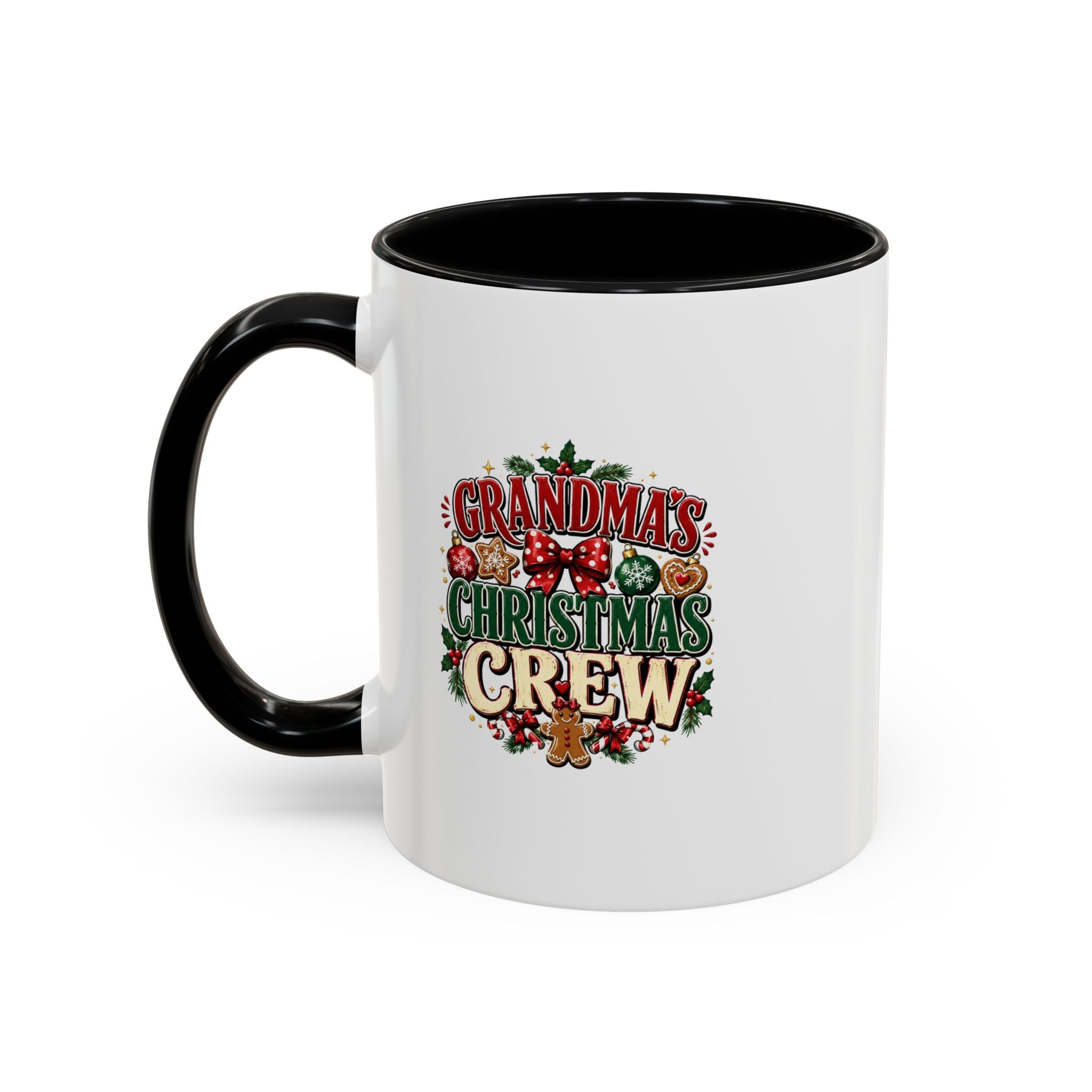 Grandma's Christmas Crew Accent Coffee Mug — Festive Holiday Gift for Grandma
