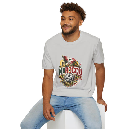 Morocco Soccer T-Shirt — Vintage Flag & Lion Football Tee