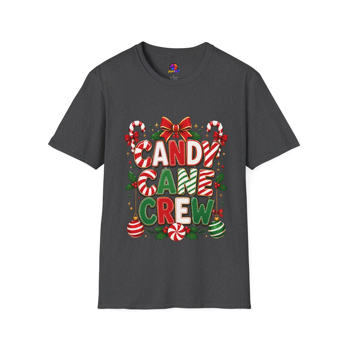 Candy Cane Crew T-Shirt — Festive Christmas Holiday Tee