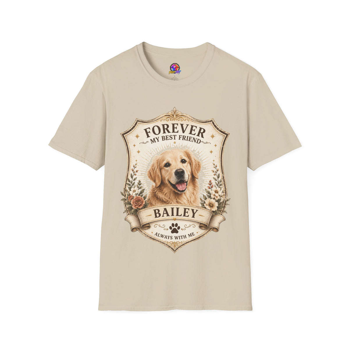 Dog Memorial T-Shirt — "Forever My Best Friend" Personalized Golden Retriever Tribute