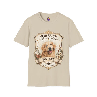 Dog Memorial T-Shirt — "Forever My Best Friend" Personalized Golden Retriever Tribute