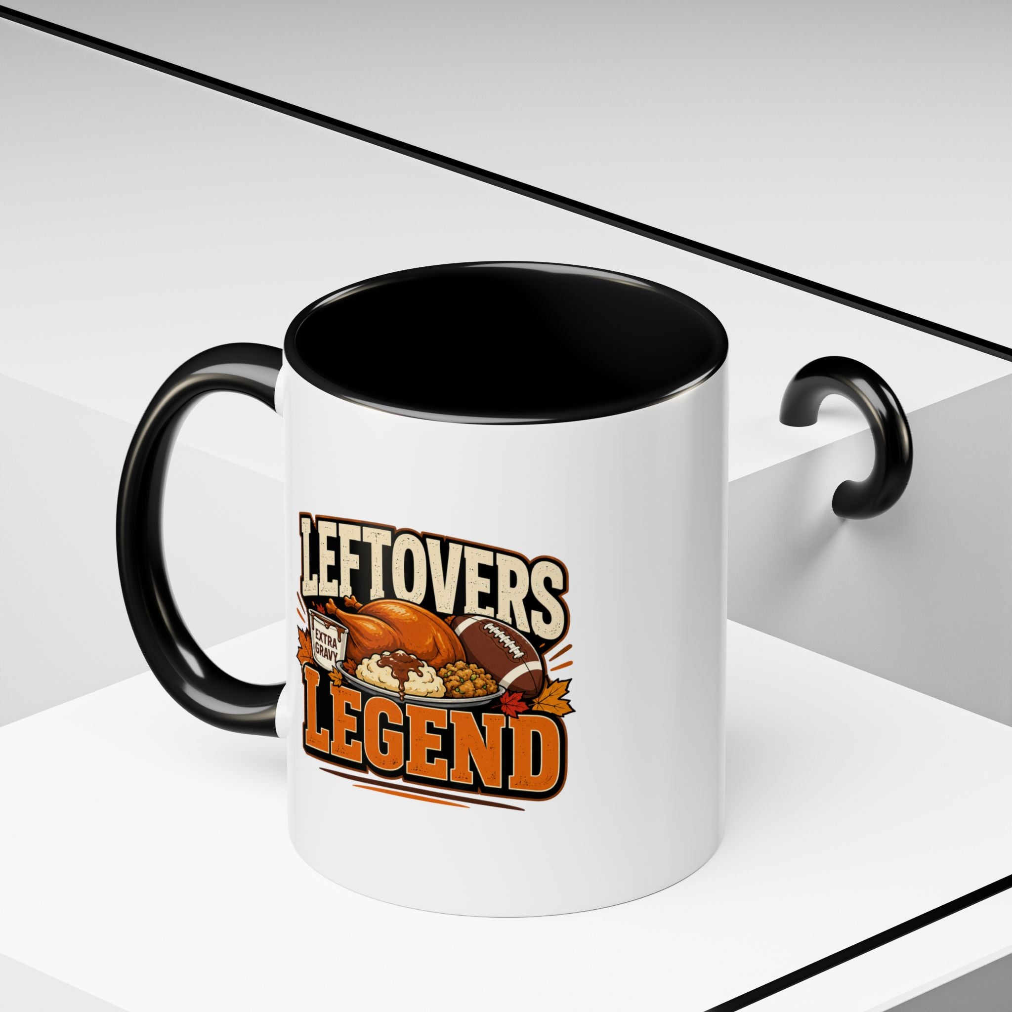 Thanksgiving  Mug Leftovers Legend Coffee Mug – Funny Thanksgiving Turkey & Football  Accent Mug