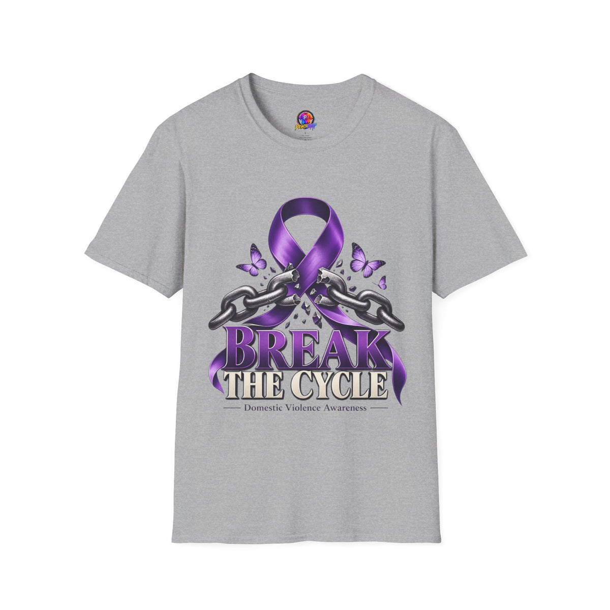 Break The Cycle Purple Ribbon T-Shirt — Domestic Violence Awareness Tee