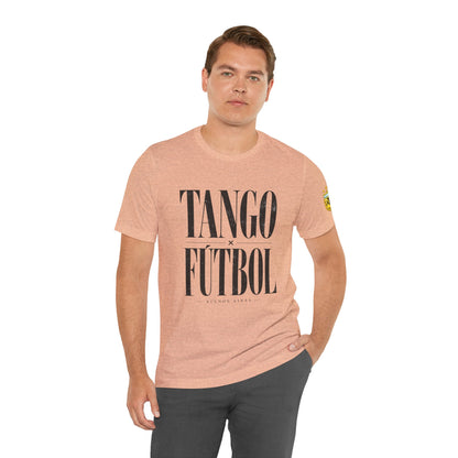 Argentina - Tango y Fútbol Graphic Tee - Bold Serif Soccer & Dance Shirt
