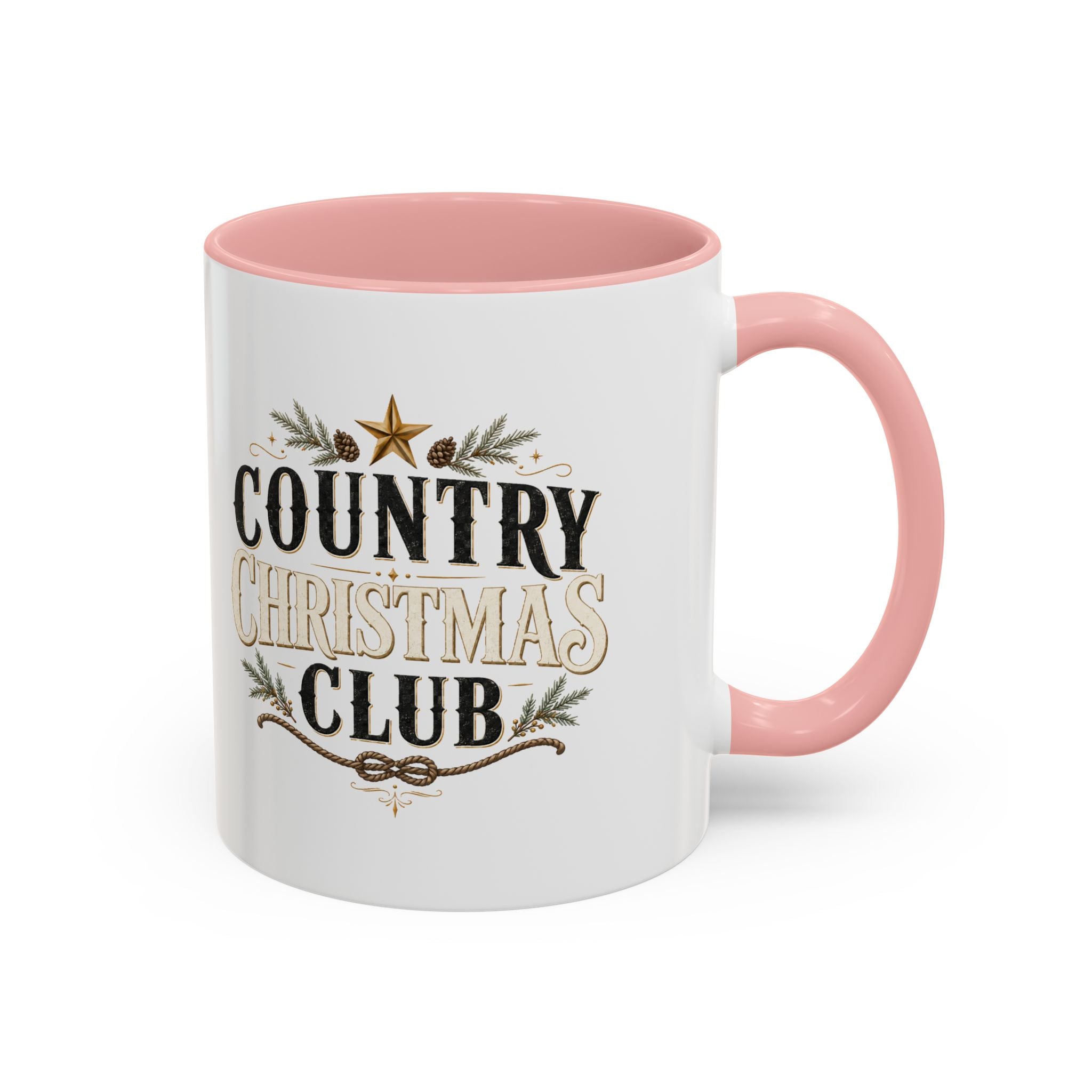 Christmas Country Christmas Club Accent Coffee Mug — Festive Rustic Holiday Coffee Cup