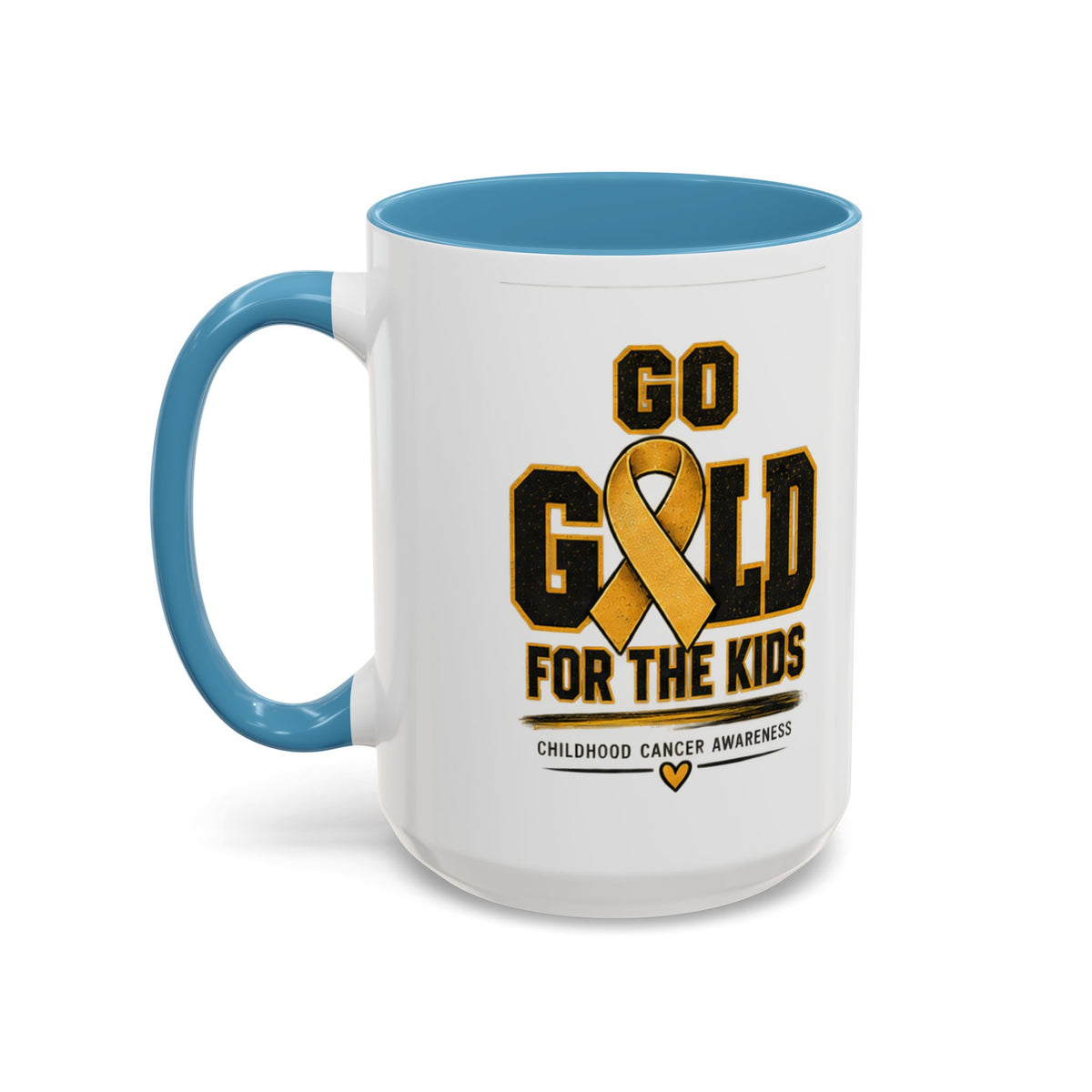 Go Gold For The Kids Accent Coffee Mug — Childhood Cancer Awareness 11/15oz
