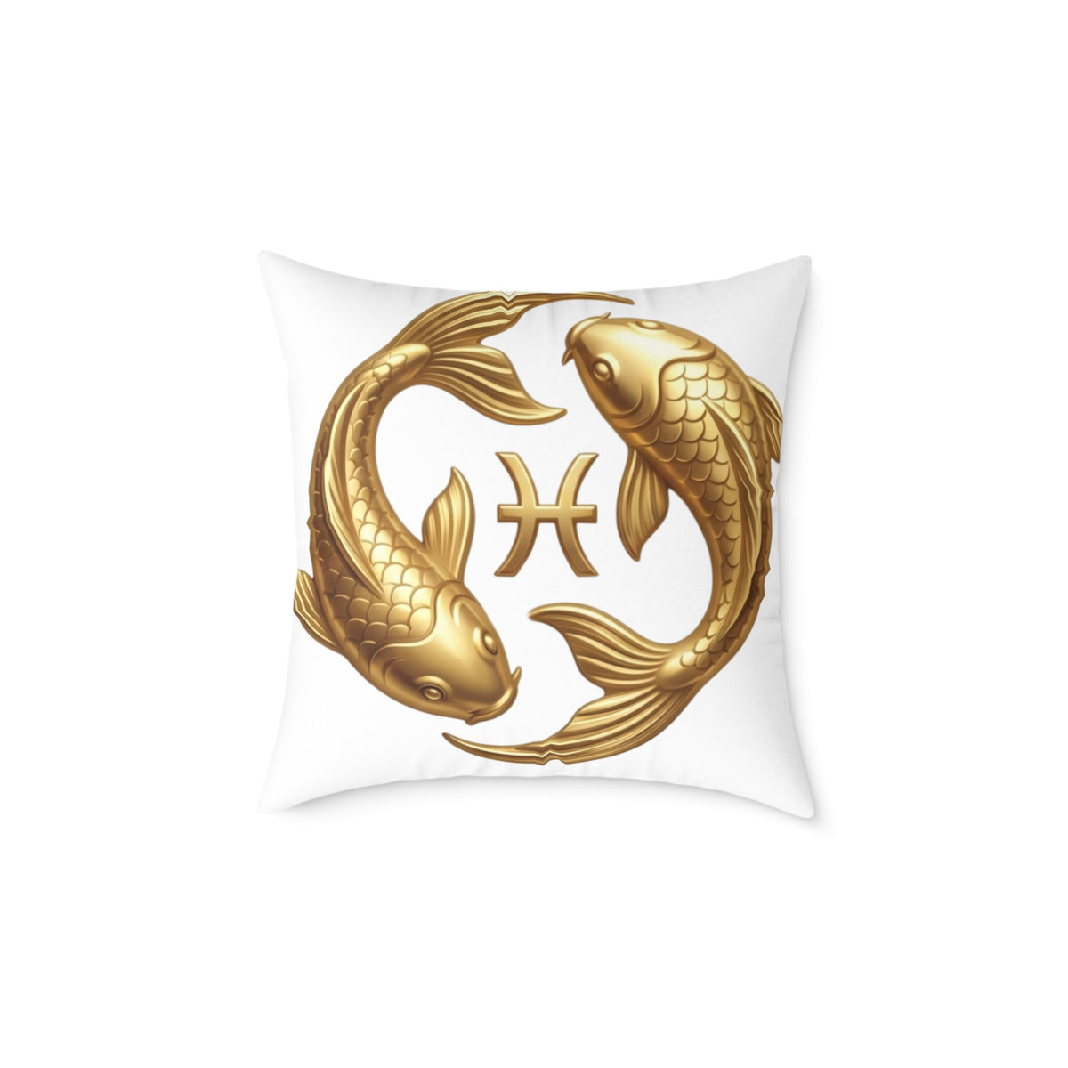 Zodiac Pisces Gold Pisces Astrological Square Poly Canvas Pillow