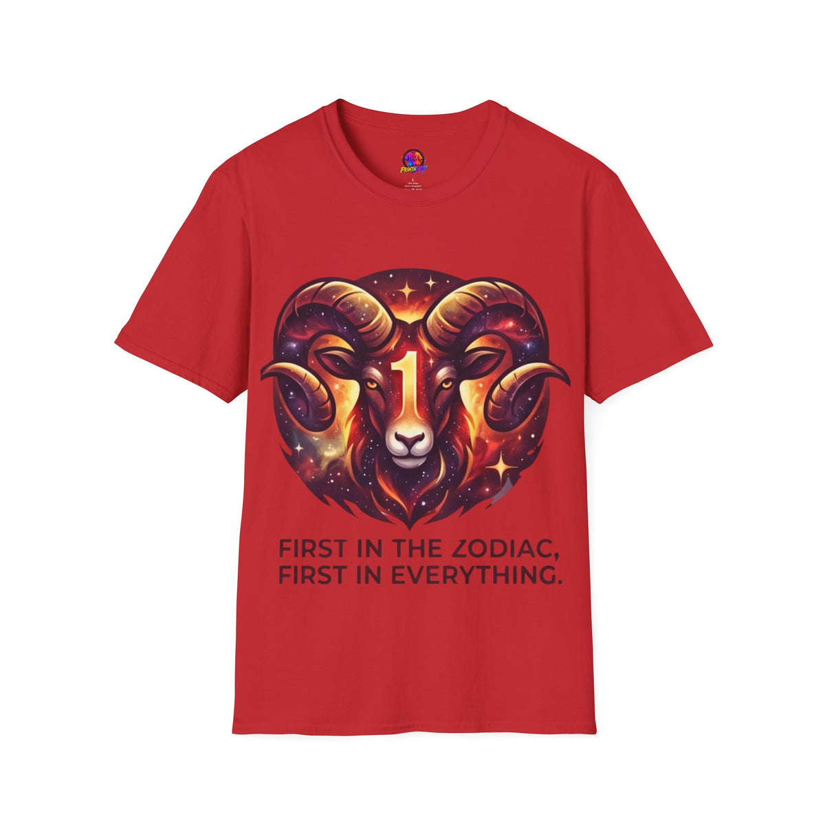 Aries Zodiac Ram Graphic T-Shirt — 'First in the Zodiac' Astrology Tee