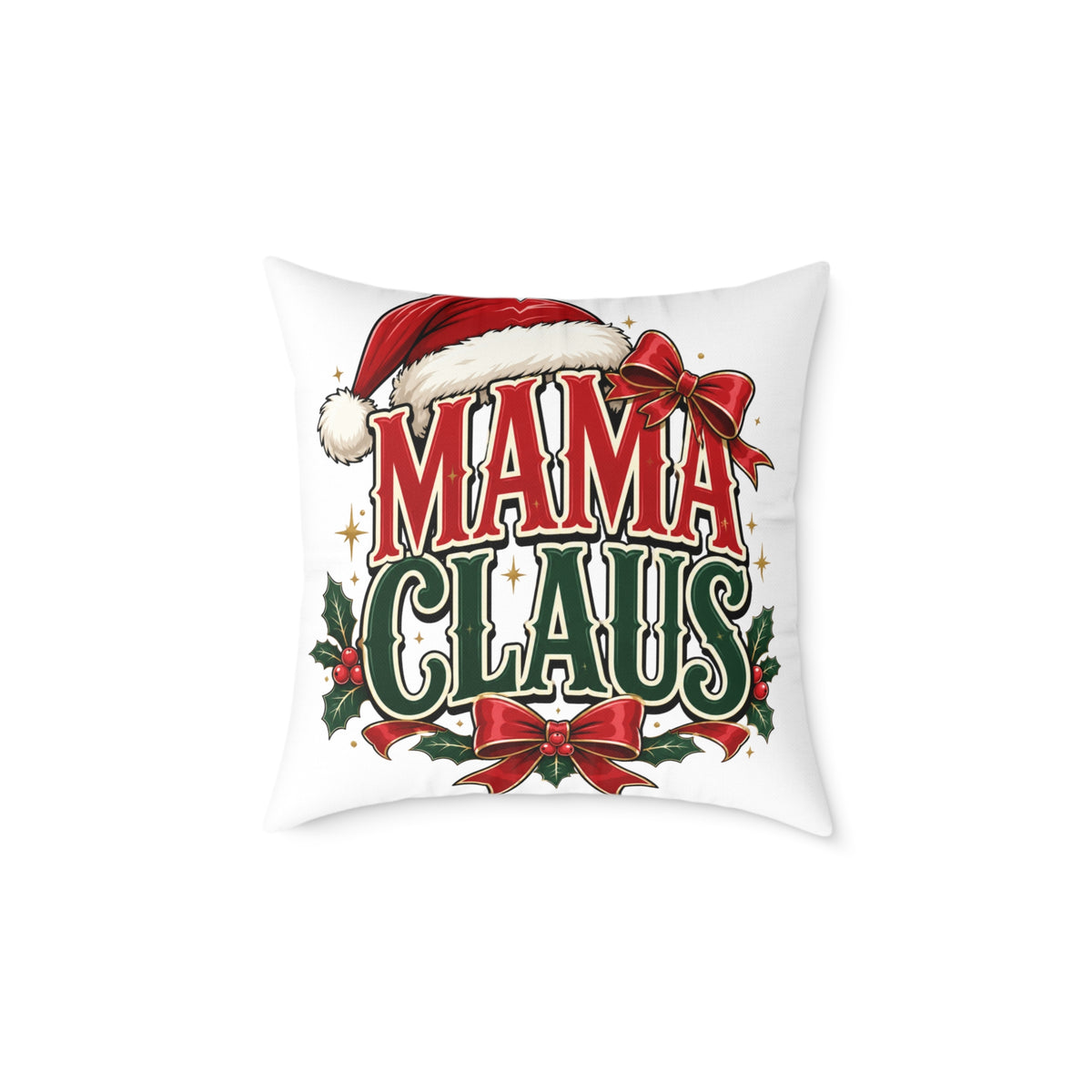 Mama Claus Christmas Pillow — Festive Holiday Decorative Throw Pillow