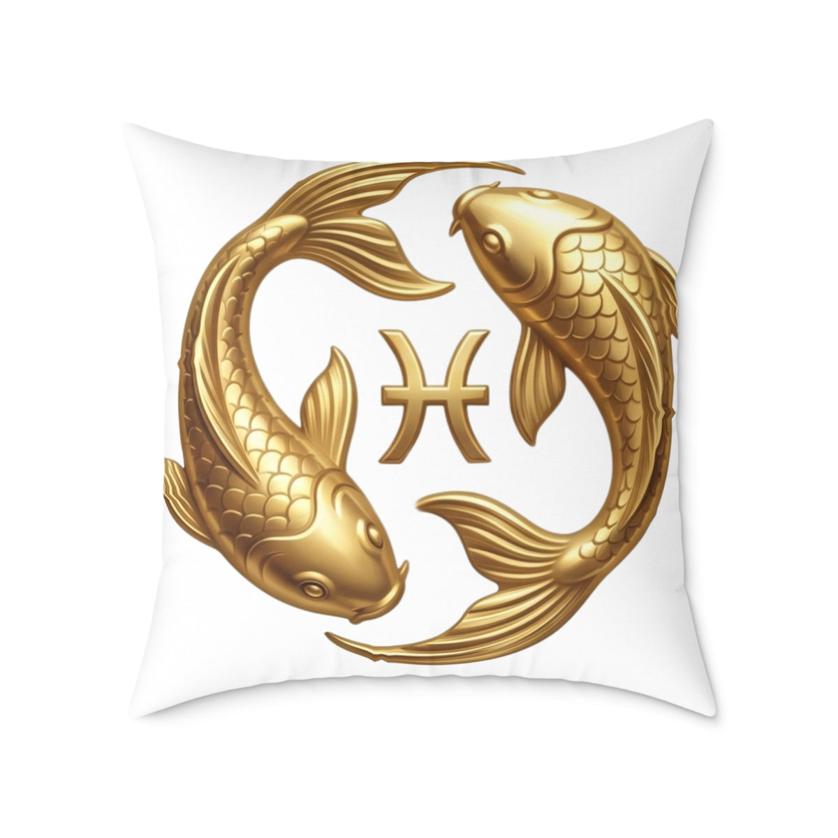 Zodiac Pisces Gold Pisces Astrological Square Poly Canvas Pillow