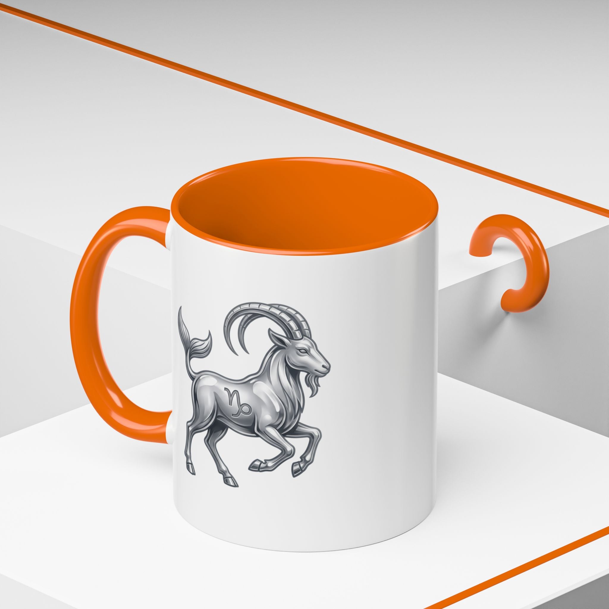 Capricorn Zodiac Accent Coffee Mug — Capricorn Goat Horoscope Gift