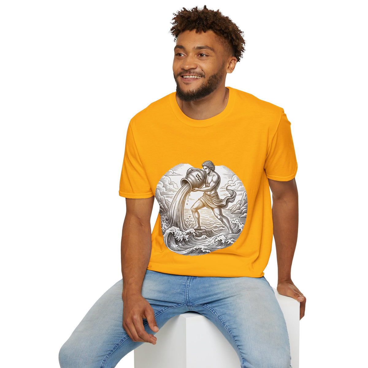 Aquarius Zodiac T-Shirt — Vintage Water Bearer Astrology Tee