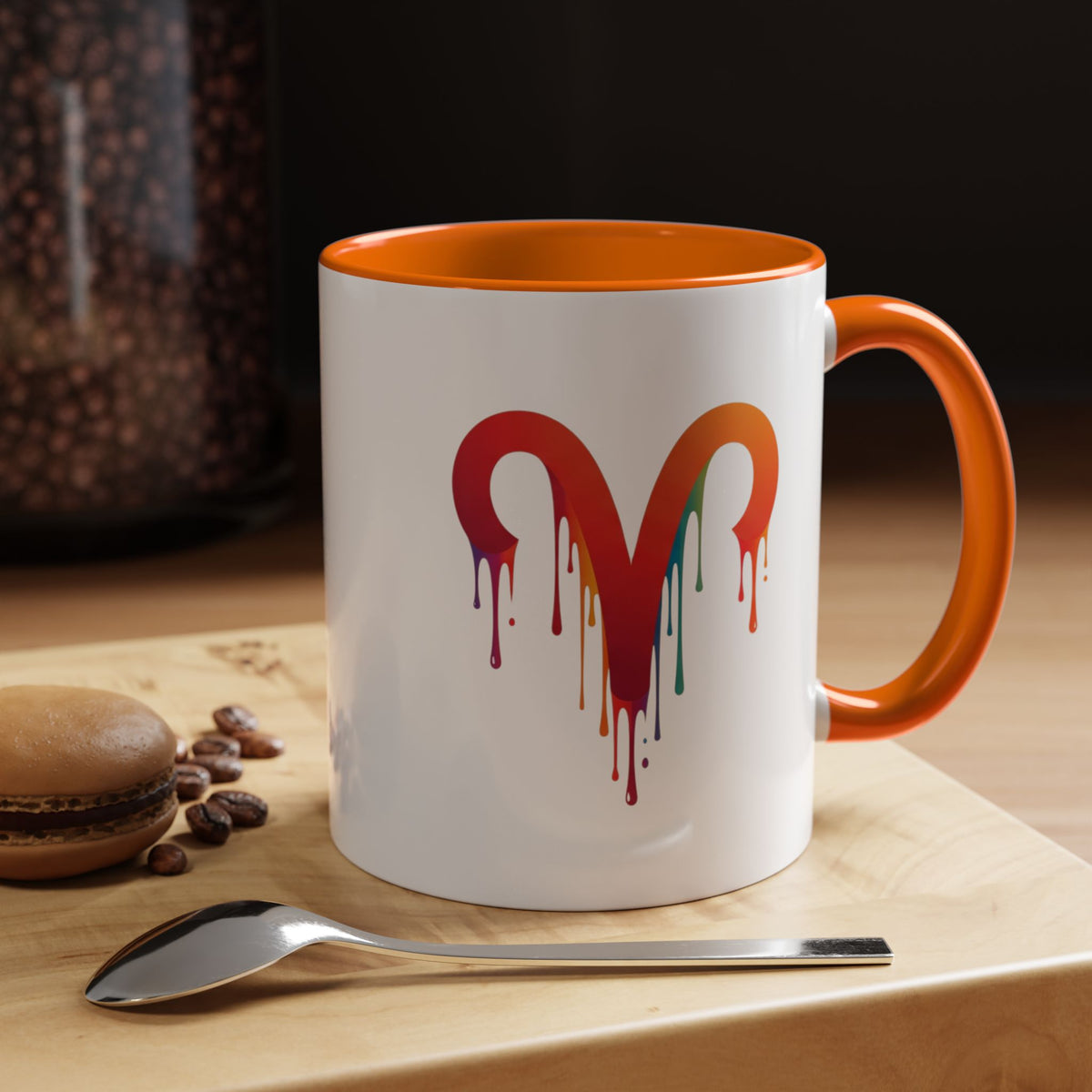 Aries Zodiac Rainbow Drip Aries Coffee Mug — Zodiac Astrology Accent Mug
