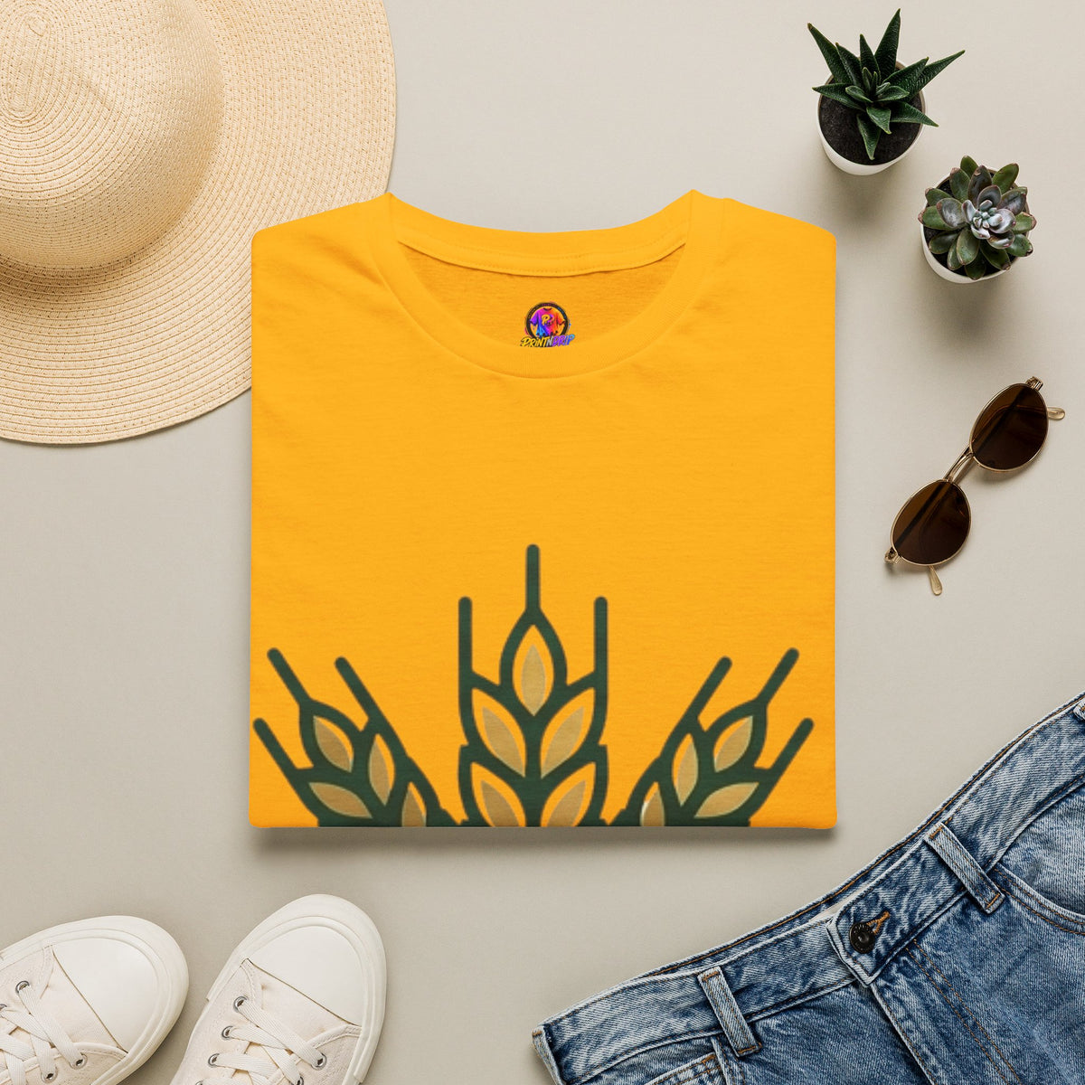 Virgo Zodiac Wheat Graphic T-Shirt