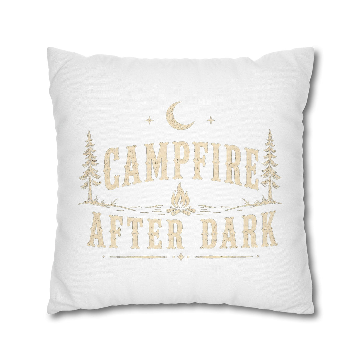 Campfire After Dark Throw Pillowcase Milo Bailey Dog Dad Mom – Rustic Outdoor Camping Accent