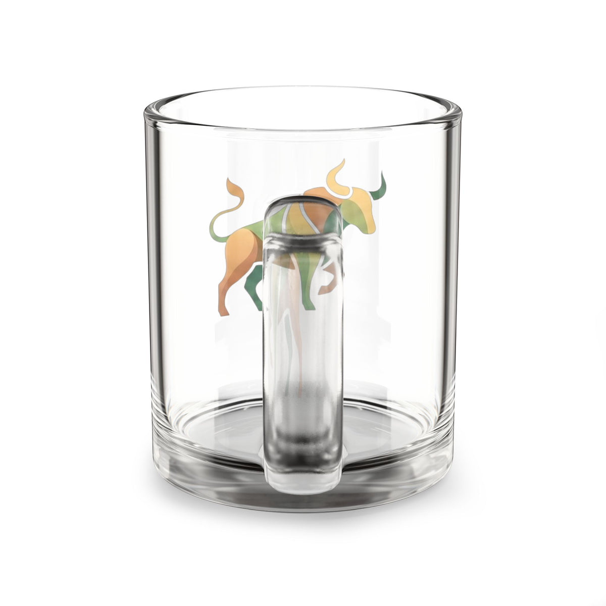 Taurus Zodiac Glass Mug Bull Illustration Glass Mug — 10oz Zodiac Taurus Coffee Cup