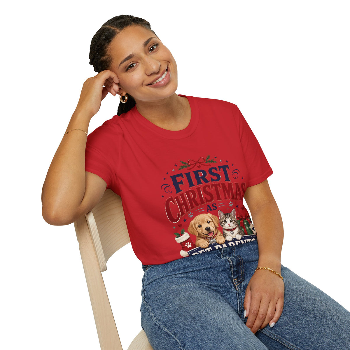 T-Shirt — "First Christmas as Pet Parents" Holiday Tee