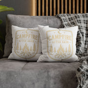Campfire After Dark Throw Pillowcase Milo Bailey Dog Dad Mom — Cozy Rustic Camping Decor