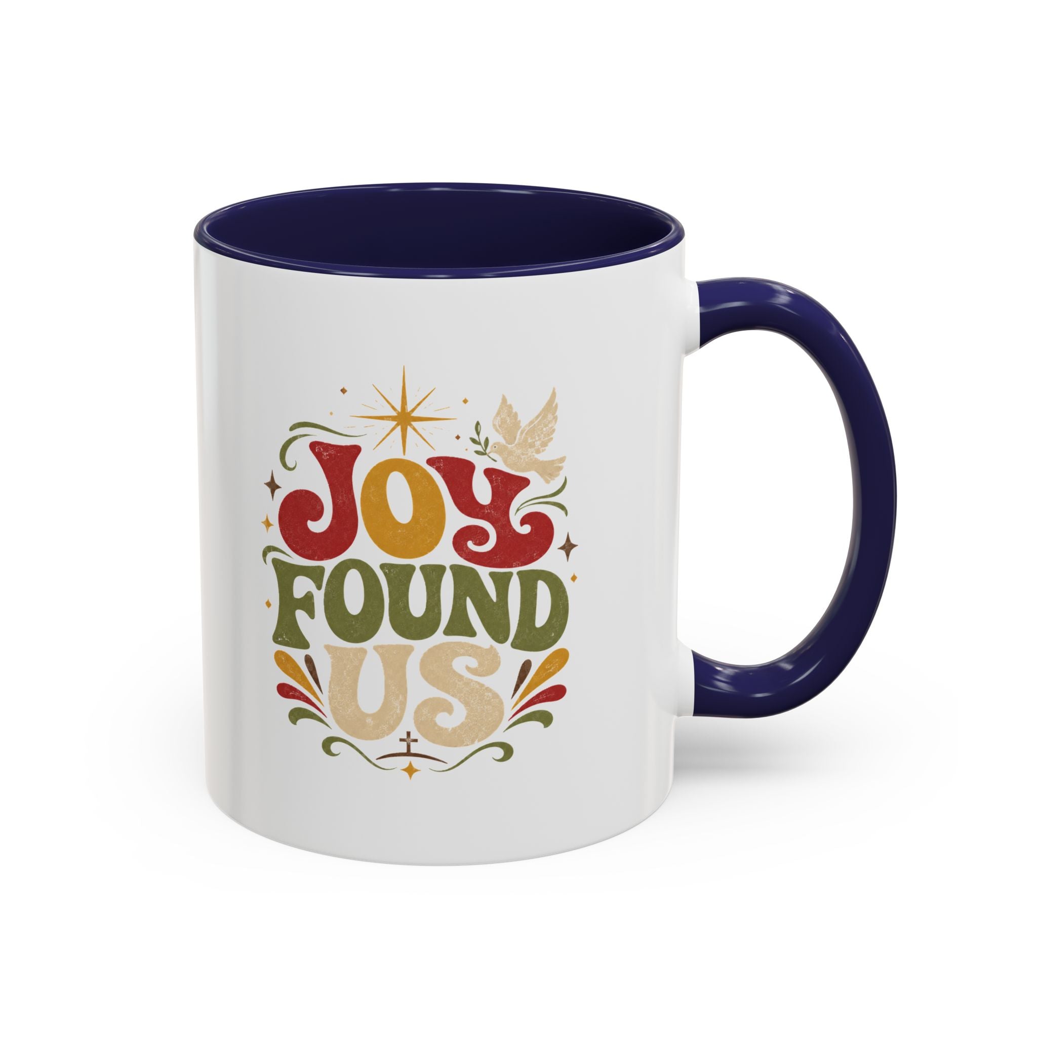 Christmas Joy Found Us Mug — Retro Holiday Coffee Cup