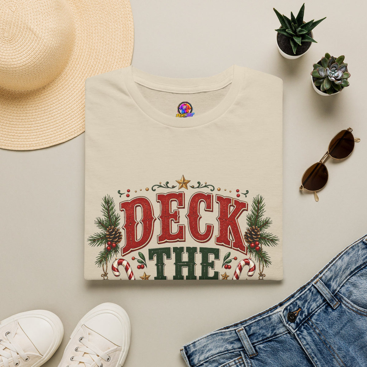 Deck the Halls Y'All T-Shirt — Festive Christmas Holiday Tee
