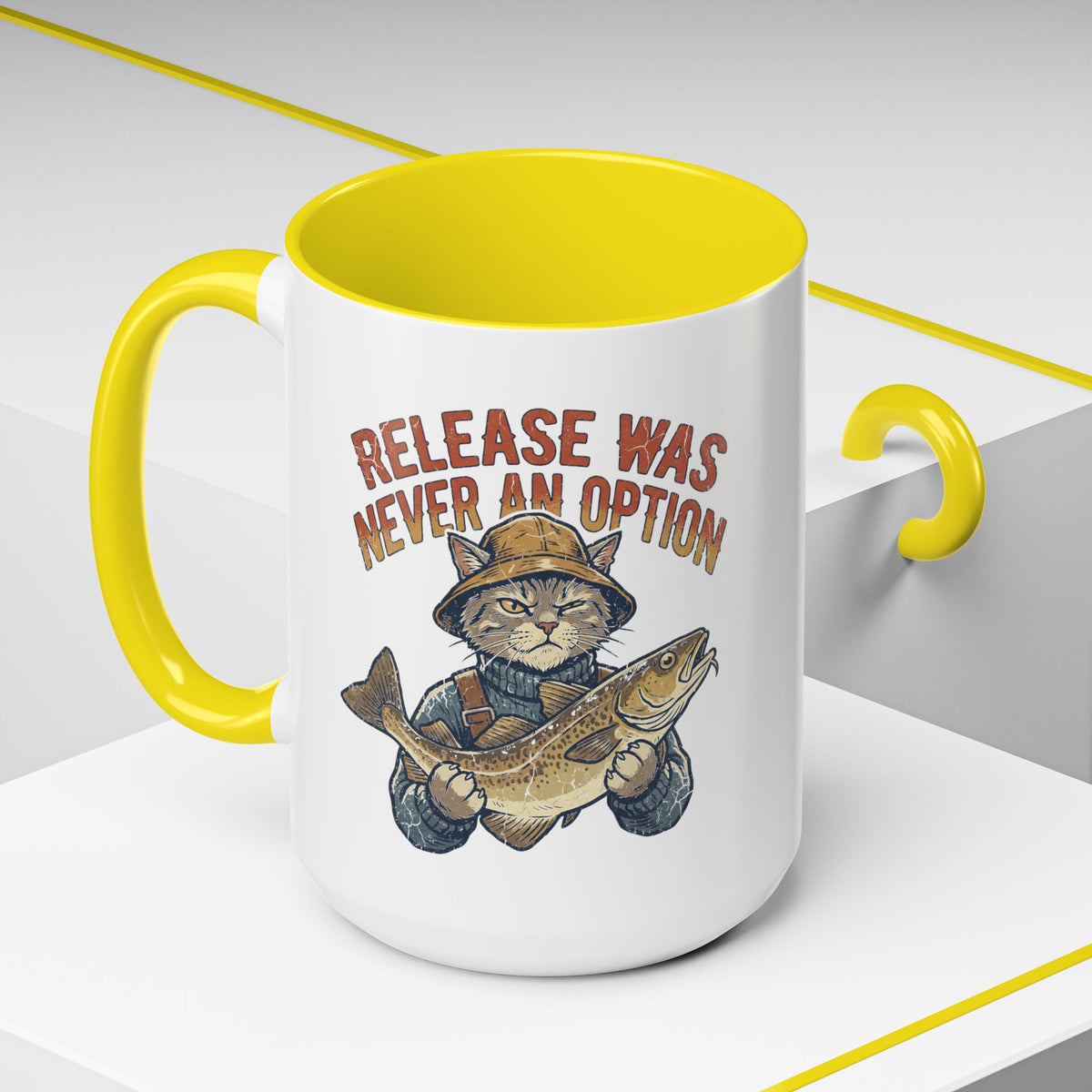"Release Was Never An Option" Funny And Witty Accent Coffee Mug (11, 15oz)