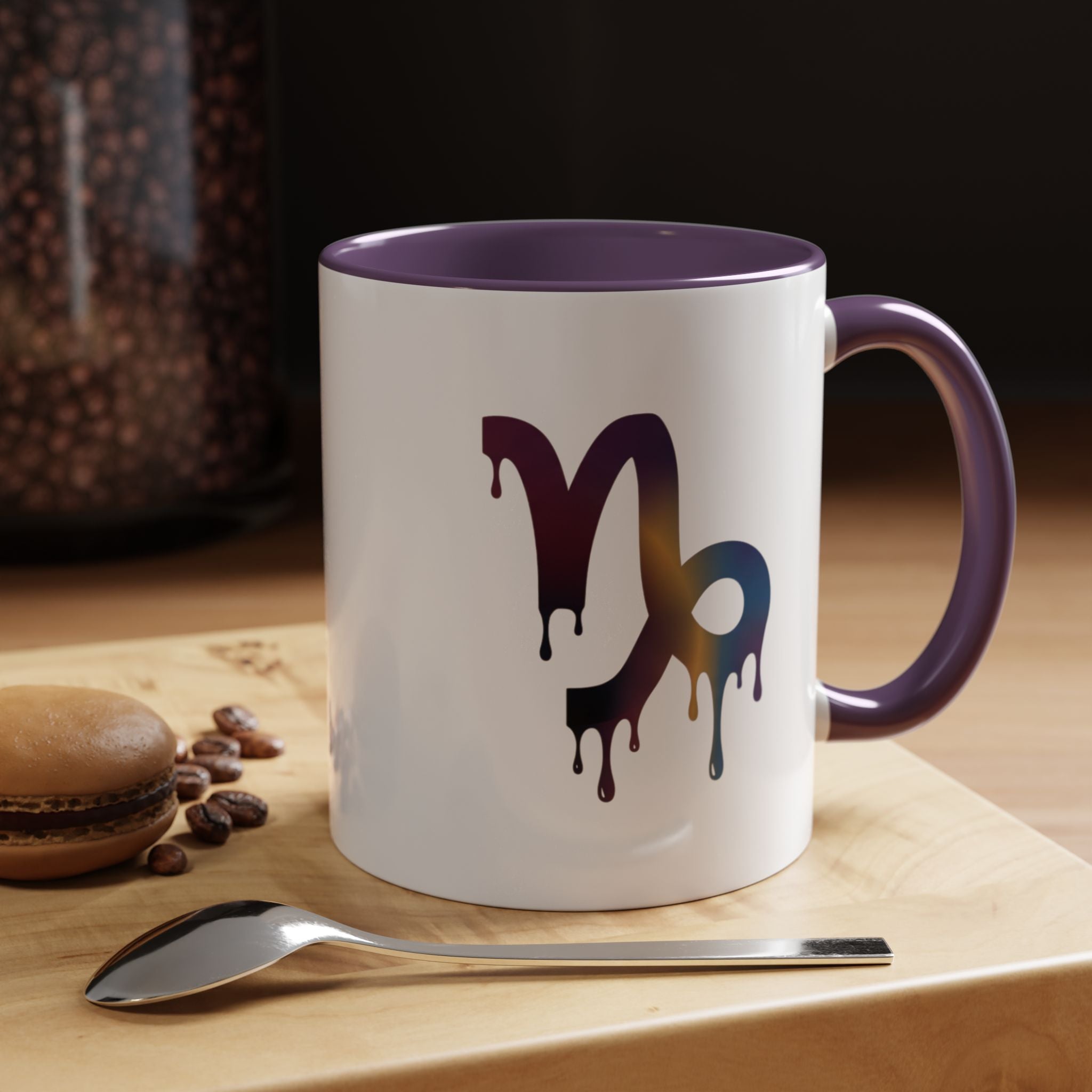 Capricorn Drip Accent Coffee Mug — Zodiac Symbol Gradient