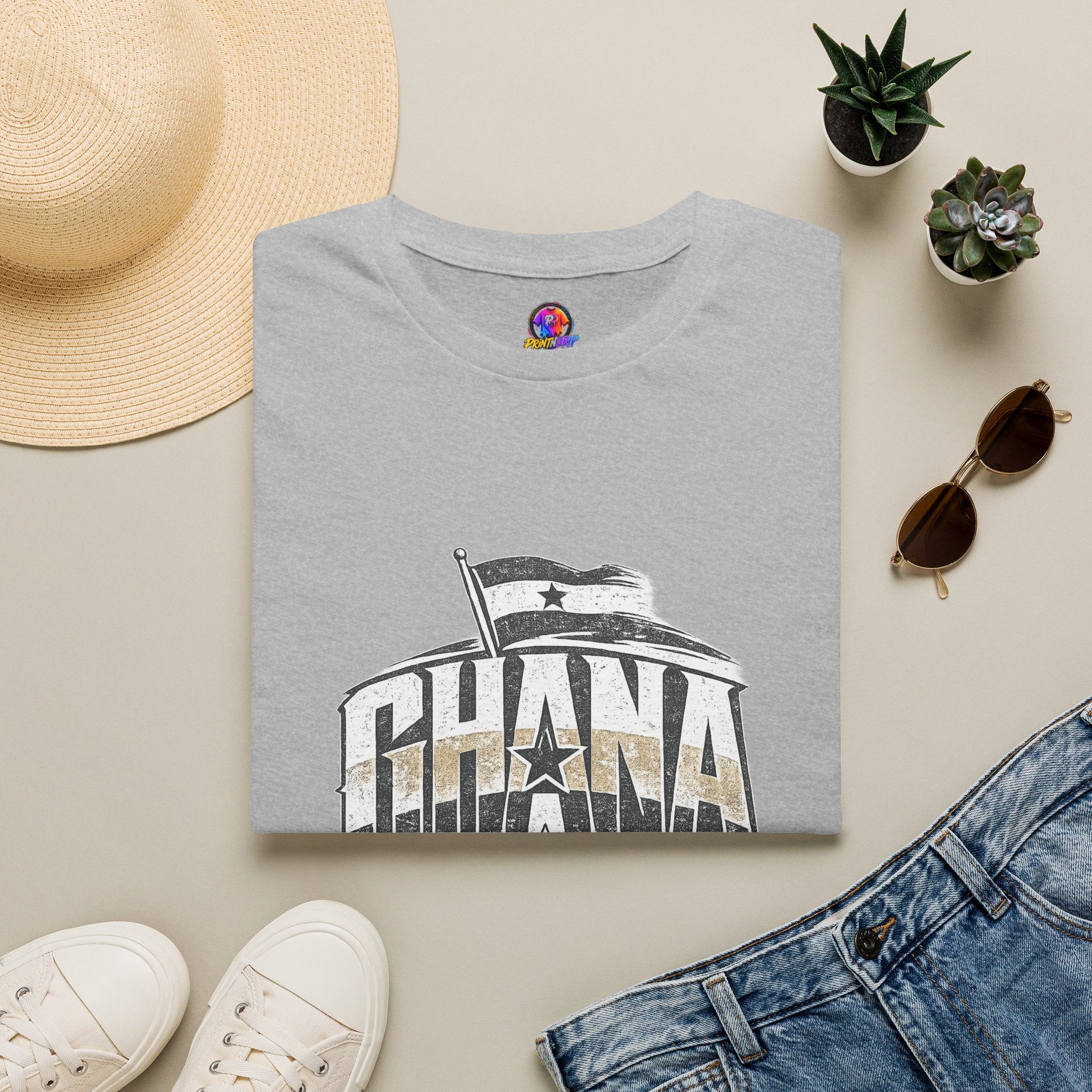 Ghana Vintage Flag T-Shirt — Retro Ghana Pride Graphic Tee