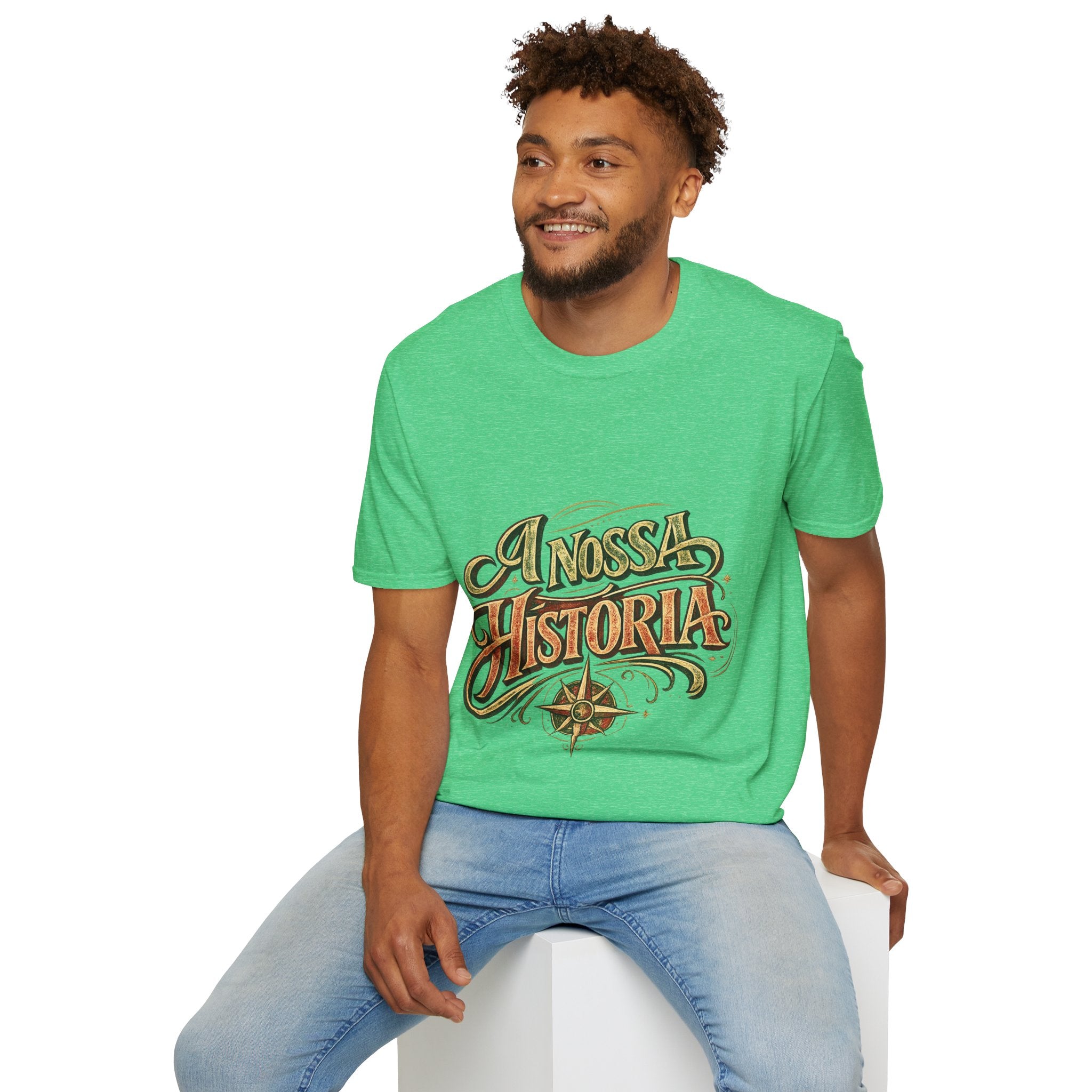 Portugal T-Shirt — "A Nossa História" Vintage Compass Graphic Tee