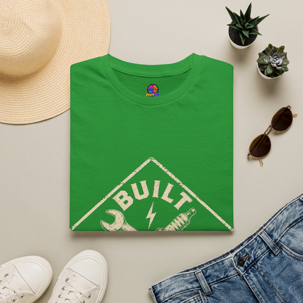 Built Not Bought T-Shirt — Vintage Mechanic Auto Repair Tee