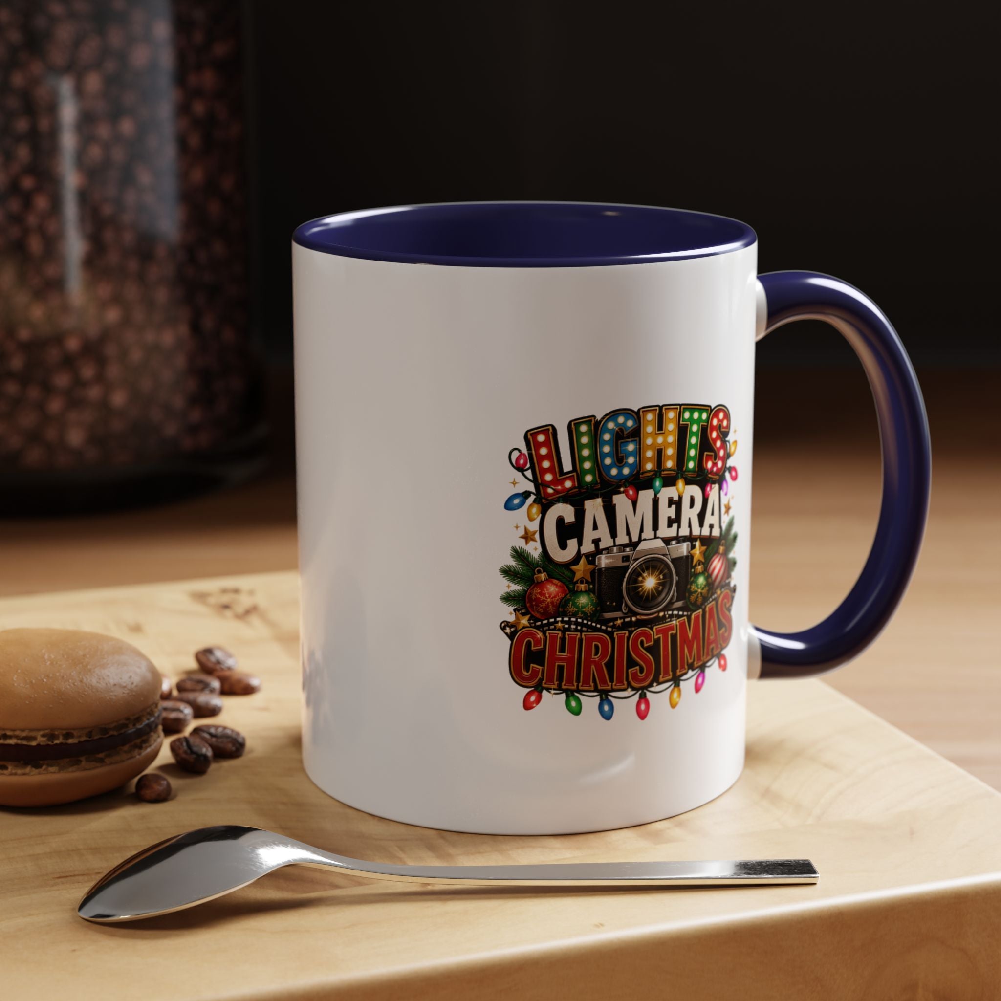 Accent Coffee Mug Lights Camera Christmas
