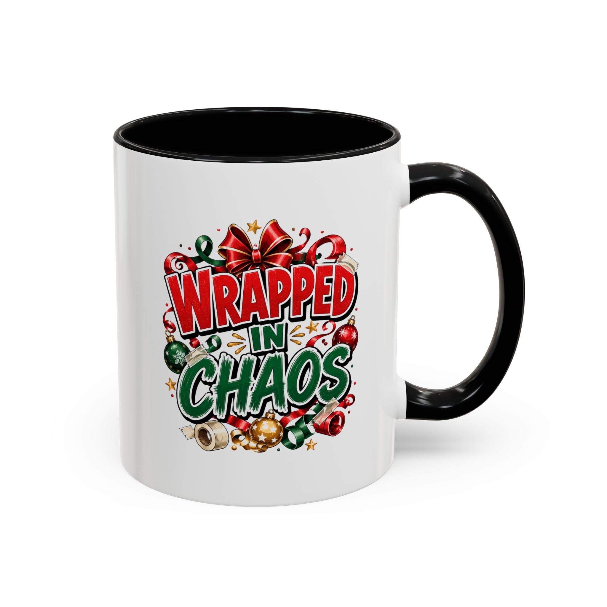 Wrapped in Chaos Christmas Coffee Mug