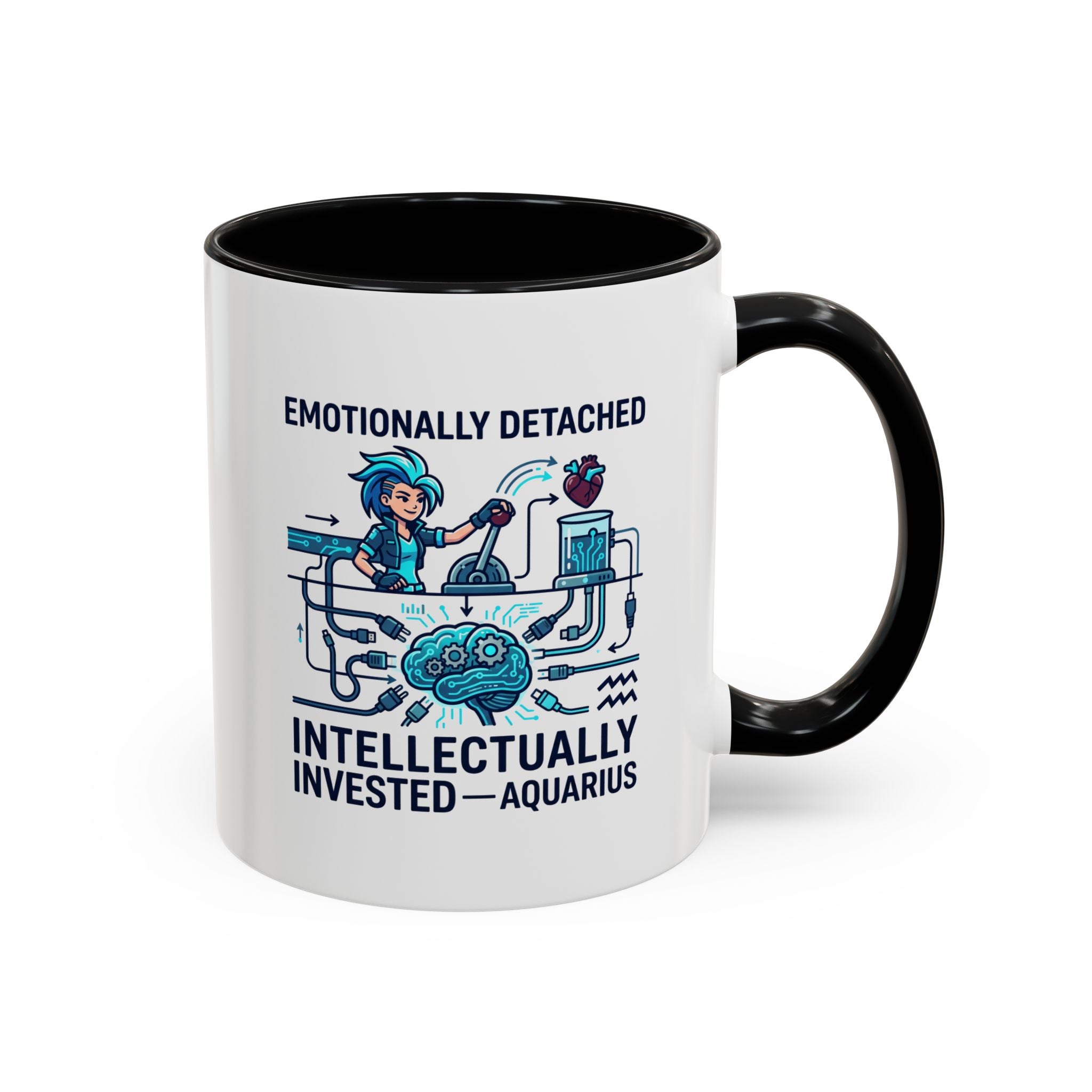 Aquarius Coffee Mug - "Emotionally Detached, Intellectually Invested" Accent Mug 11oz