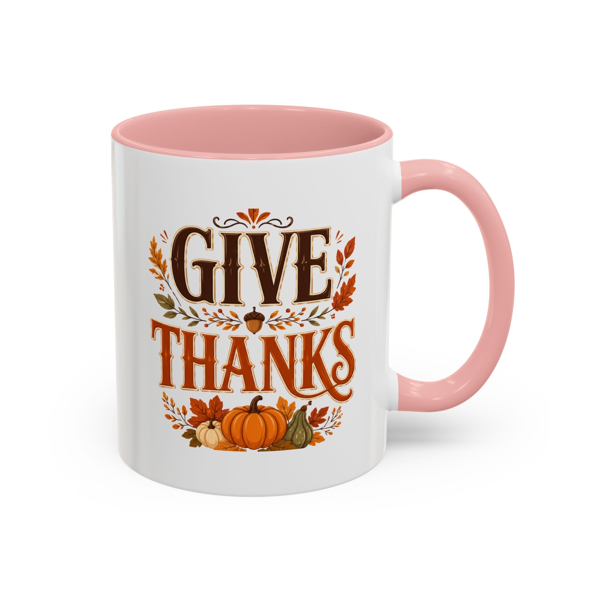 Thanksgiving Mug Give Thanks Coffee Mug — Thanksgiving Fall Accent Mug