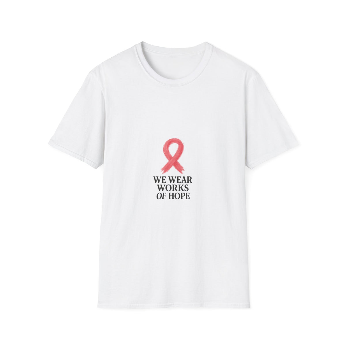 Breast Cancer Awareness Ribbon T-Shirt — "We Wear Works of Hope" - Trending Now - October 2026