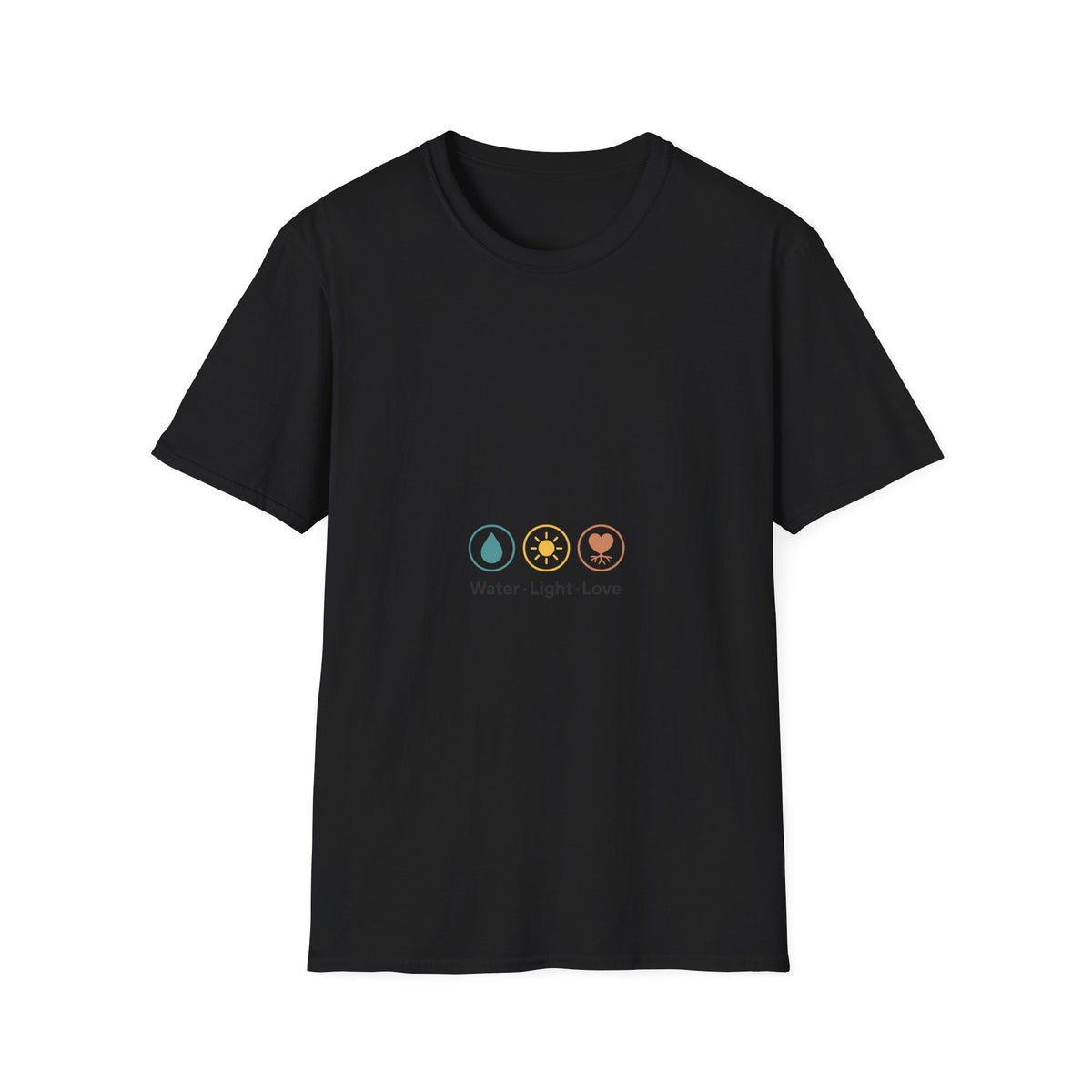 "Water Light Love" Minimalist Plant Care Tee - Aesthetic Pastel Botanical Slogan White T-Shirt - Trending Now - September 2026