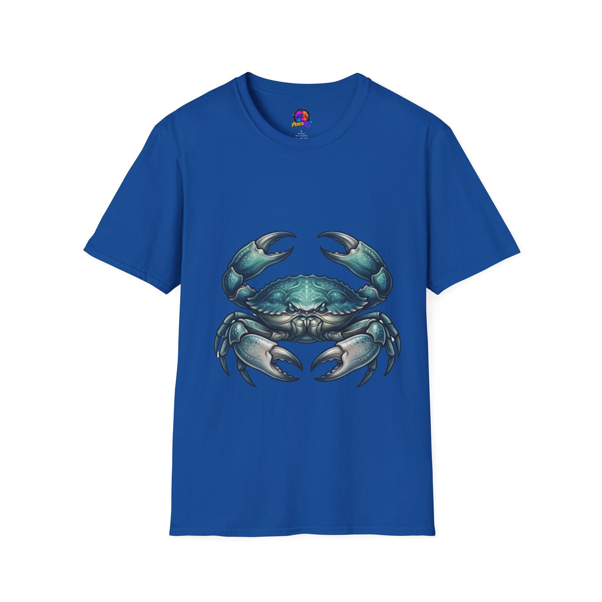 Cancer Zodiac Crabby Coastal Tee - Blue Green Crab Graphic T-Shirt