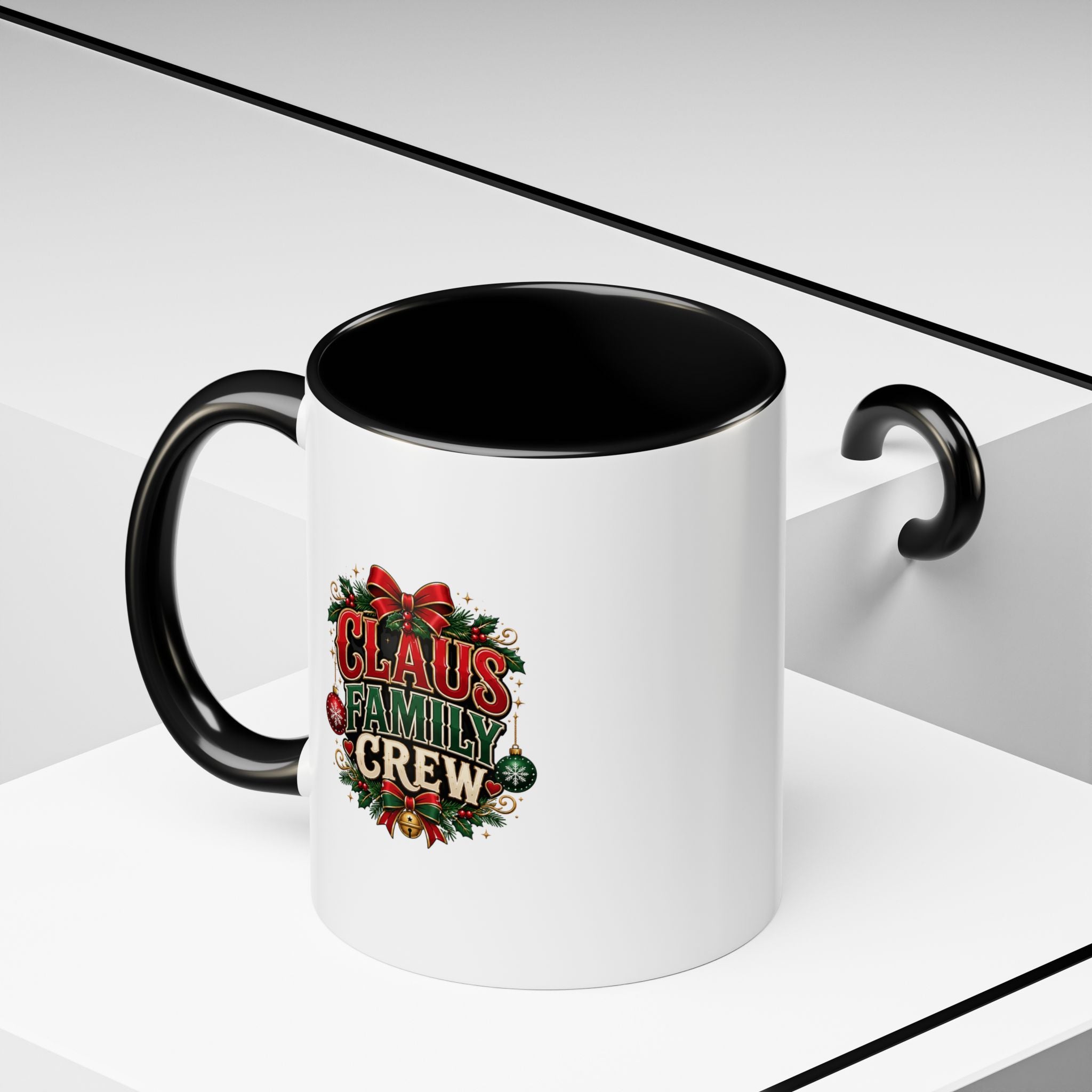 Claus Family Crew Accent Coffee Mug – Holiday Christmas Tea & Coffee Cup
