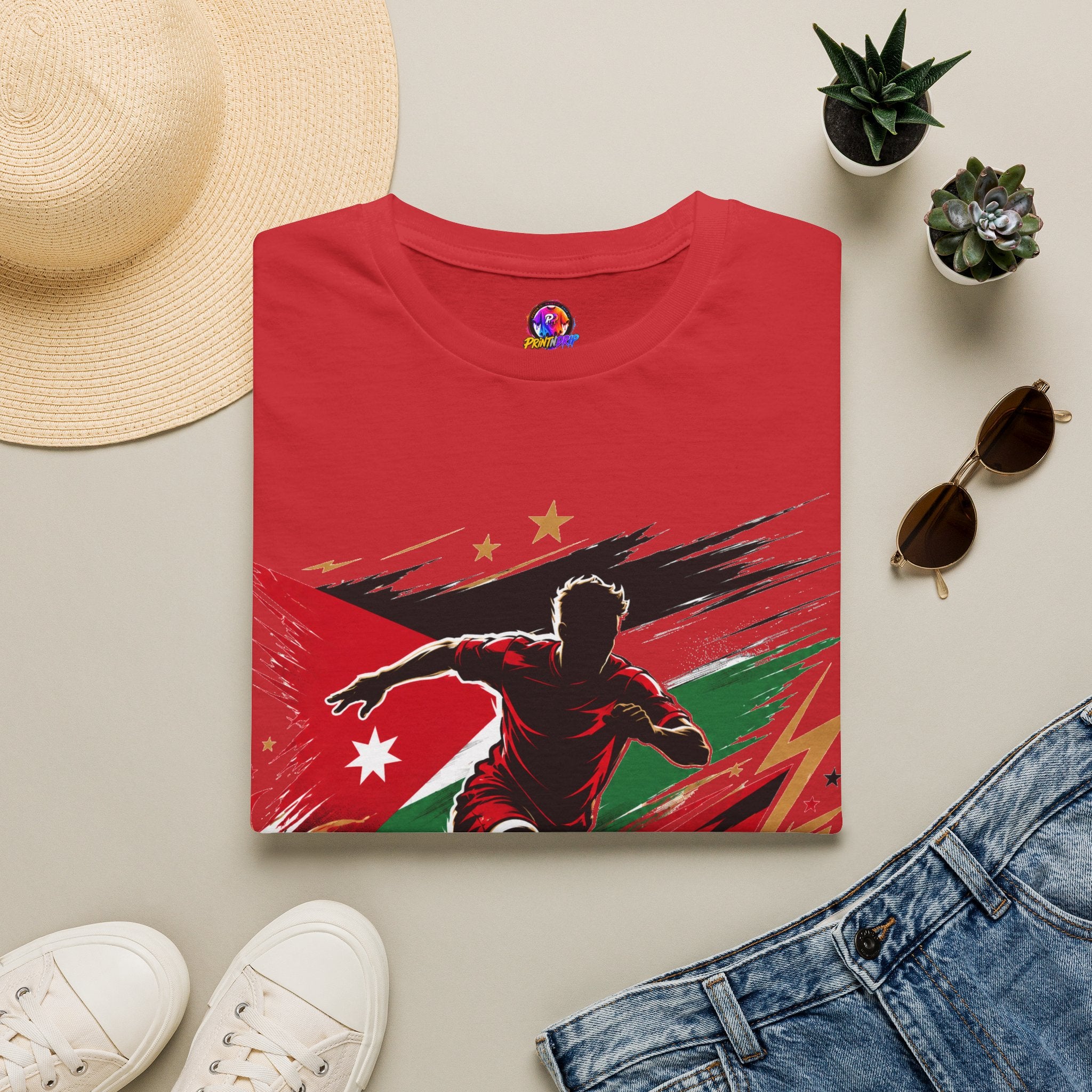 Jordan Soccer T‑Shirt — Desert Courage Flag Design