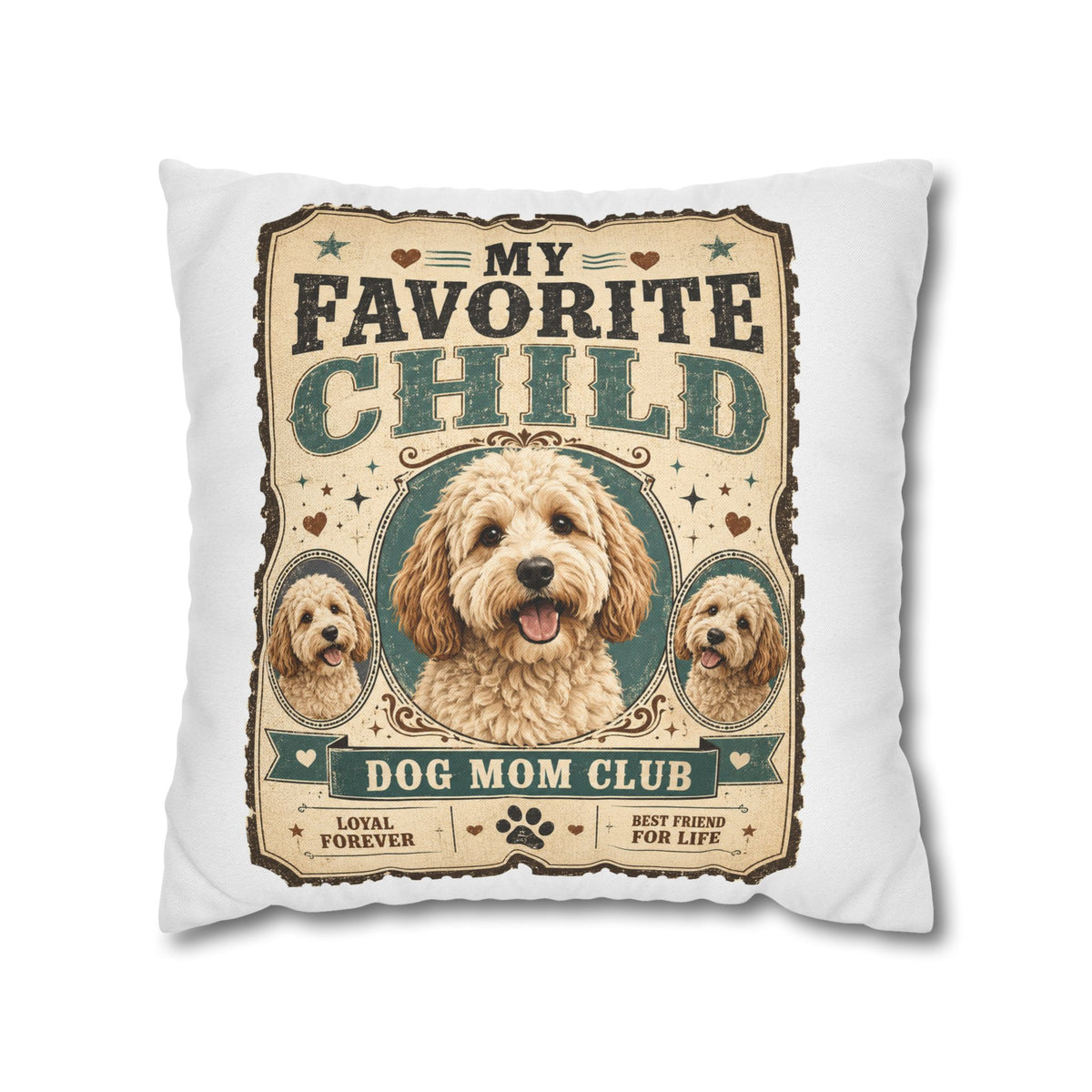 My Favorite Child Dog Mom Club Pillowcase Milo Bailey Dog Dad Mom – Cute Doodle Pet Throw Pillow