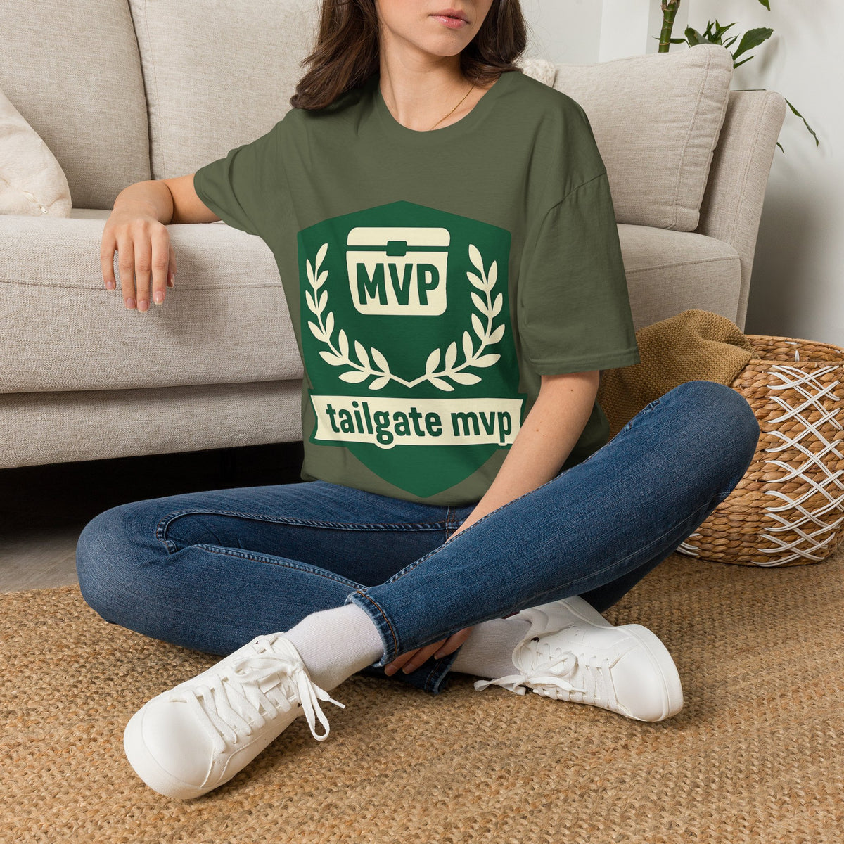 MVP Tailgate T-Shirt — Vintage Green MVP Badge Tee - Trending Now - August 2026
