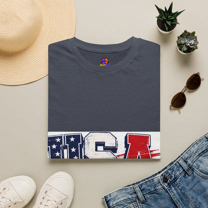 USA Flag Graphic T-Shirt — Patriotic Red White & Blue Tee