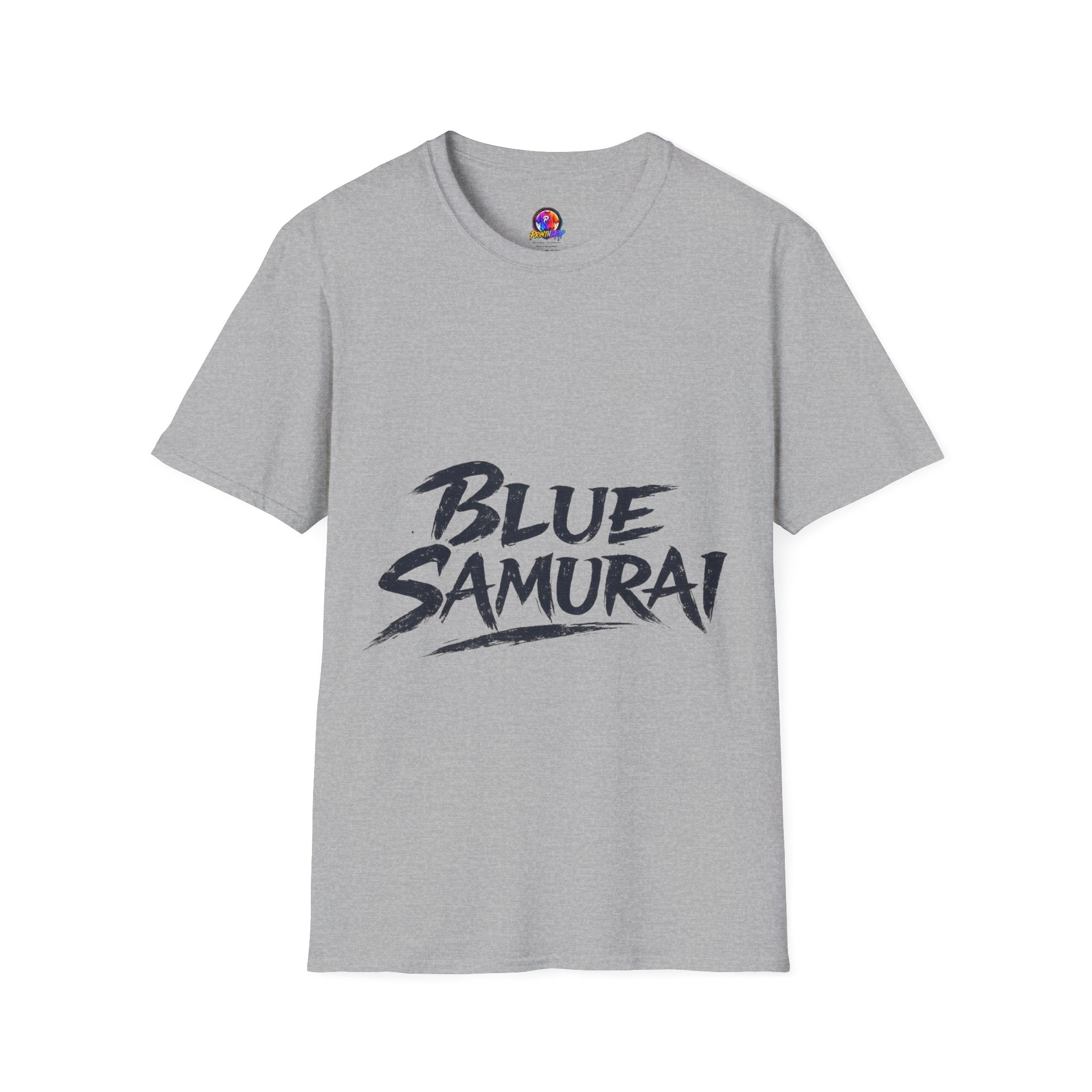 Japan Blue Samurai T-Shirt — Bold Brushstroke Graphic Tee