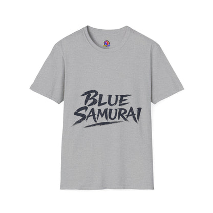 Japan Blue Samurai T-Shirt — Bold Brushstroke Graphic Tee