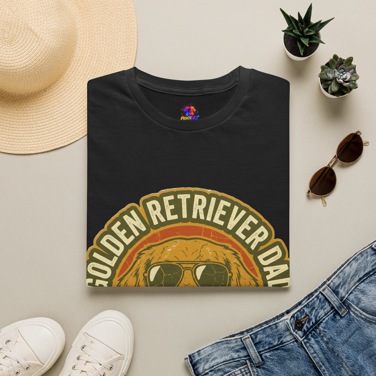 Golden Retriever Dad T-Shirt — Certified Retro Dog Dad Tee