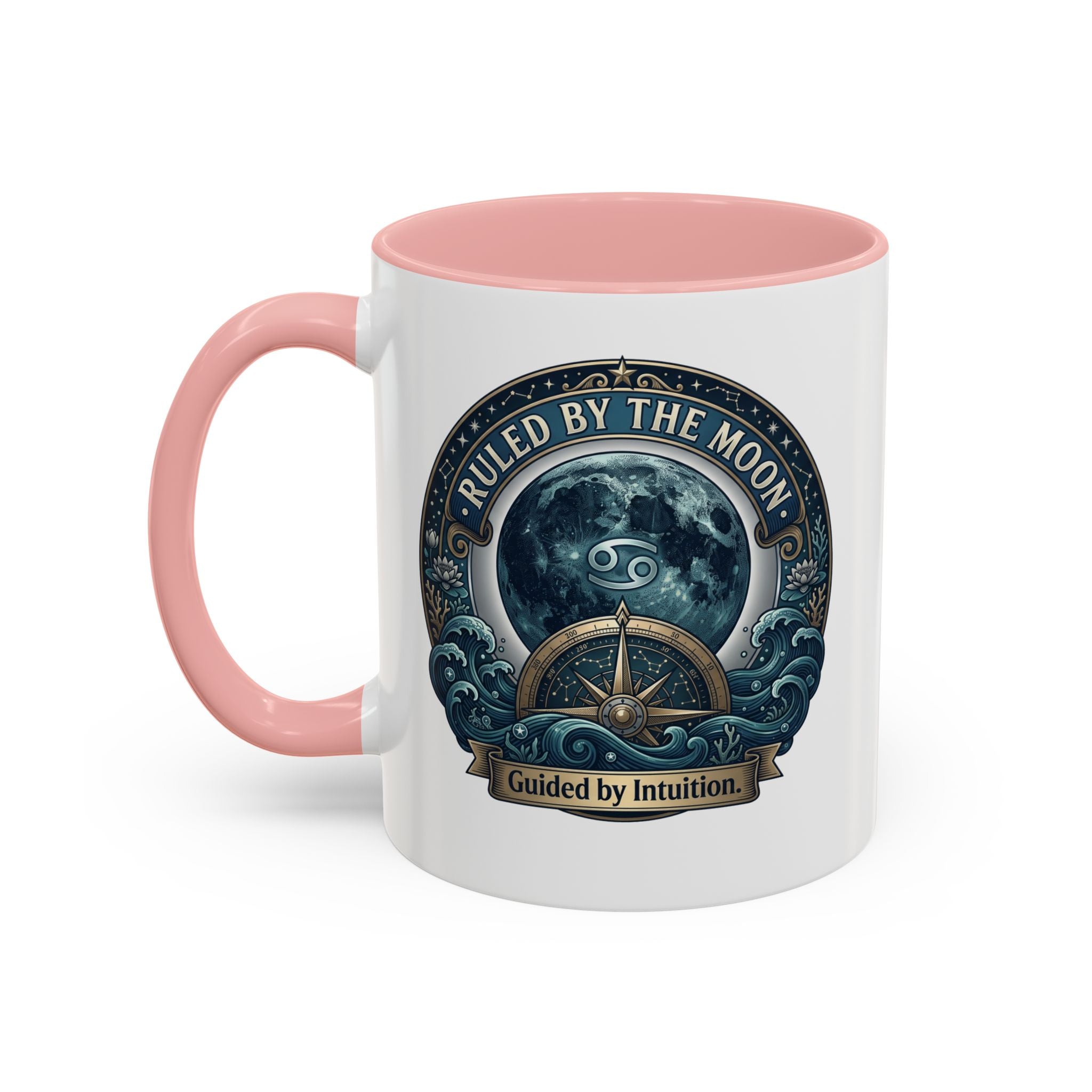 Ruled by the Moon Accent Coffee Mug — Zodiac Cancer Astrology 11/15oz