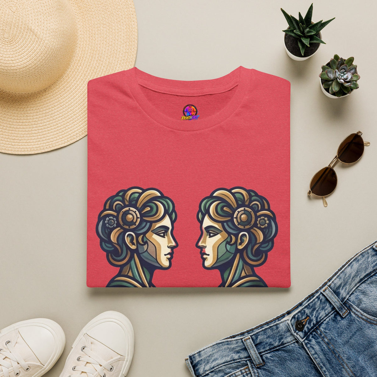 Gemini Zodiac T‑Shirt — Vintage Twins Astrology Tee ("Gemini: Jack of All Trades")